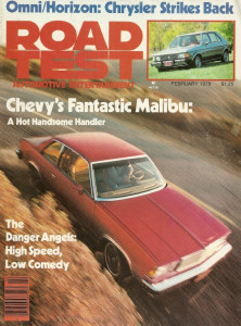 ROAD TEST MAGAZINE 1978 FEB - COSMO, OMNI, MALIBU, CRESSIDA, FIAT 124 SPORT SPYDER*